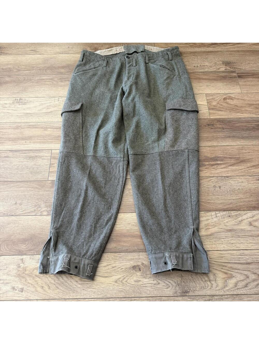Vtg 1941 Swedish Army M39/58 Wool Military Cargo Pants 40x32